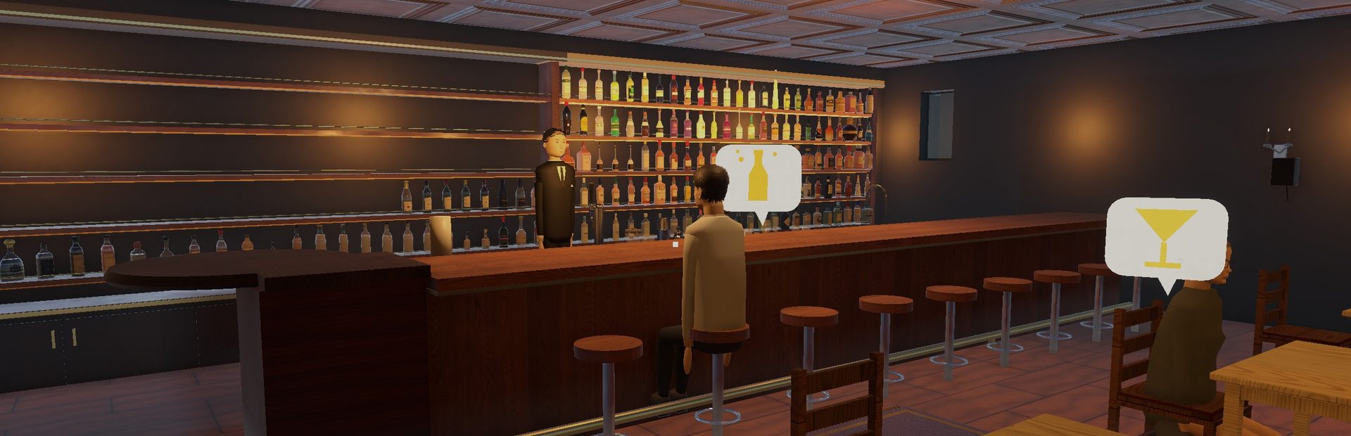 Authentic Bartender Simulator のバーの店内